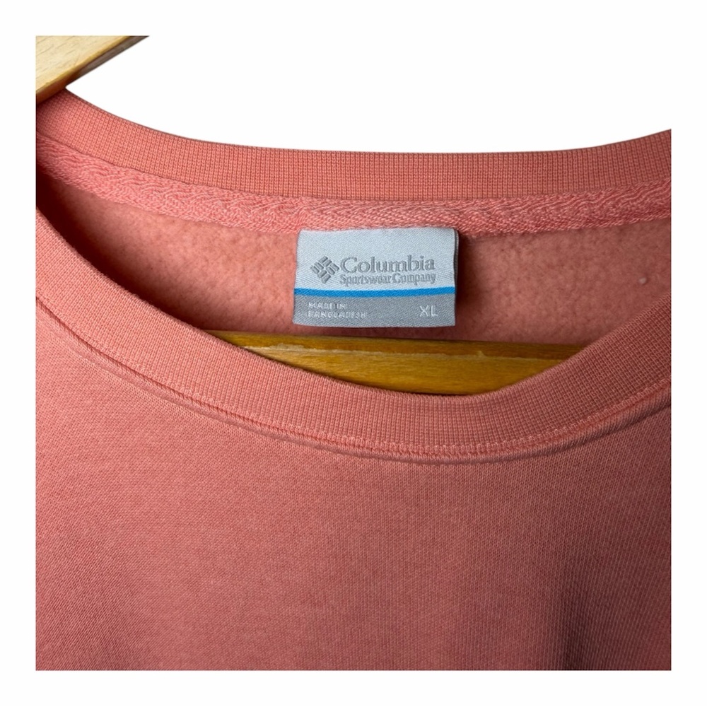 Columbia Mens Trek Crewneck Pullover Sweatshirt XL Coral Peach Outdoor Active - Picture 3 of 10